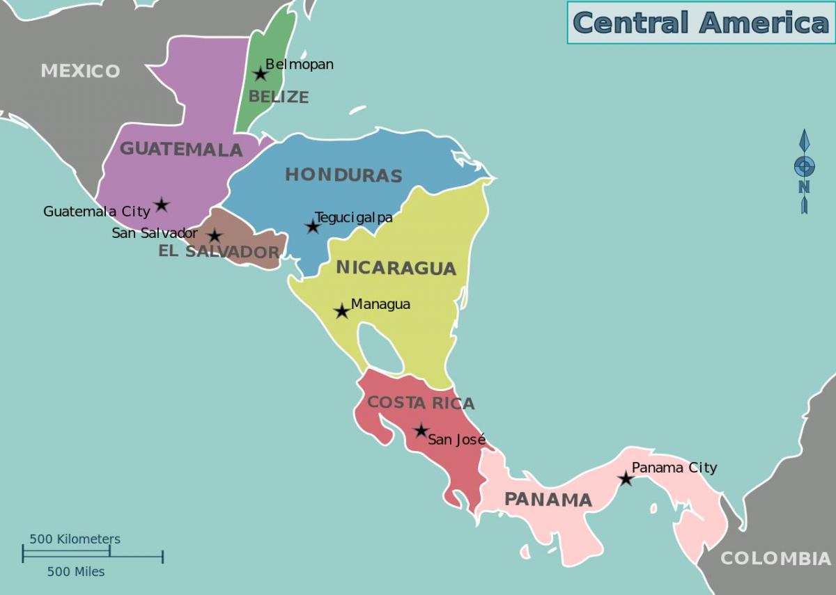 karte Hondurasa karte centrālā amerika