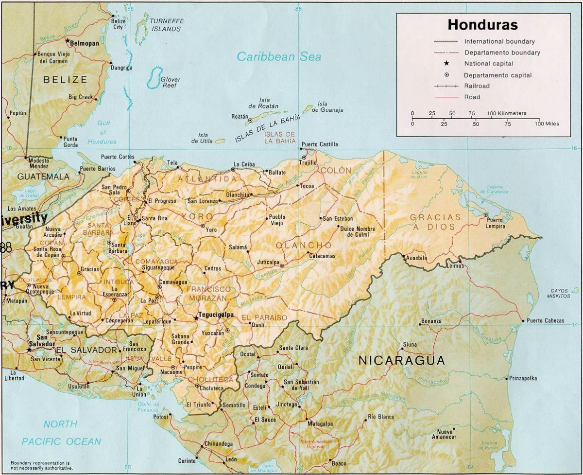 roatan bay salas Hondurasa karte