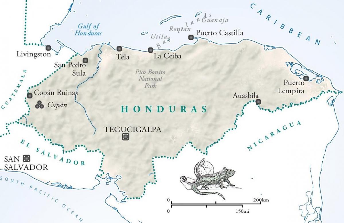 karte la ceiba Hondurasa