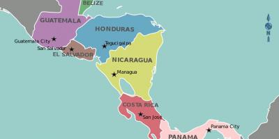 Karte Hondurasa karte centrālā amerika